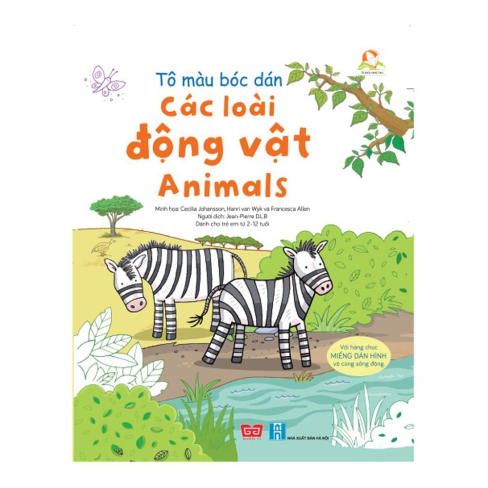  Tô Màu Bóc Dán - Các Loài Động Vật Animals 