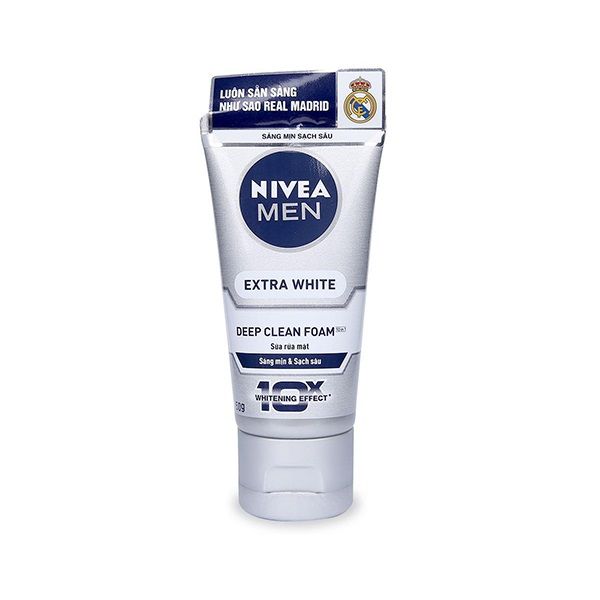  Sữa Rửa Mặt Nivea Men Extra White Sáng Da Và Kiểm Soát Nhờn 50g 