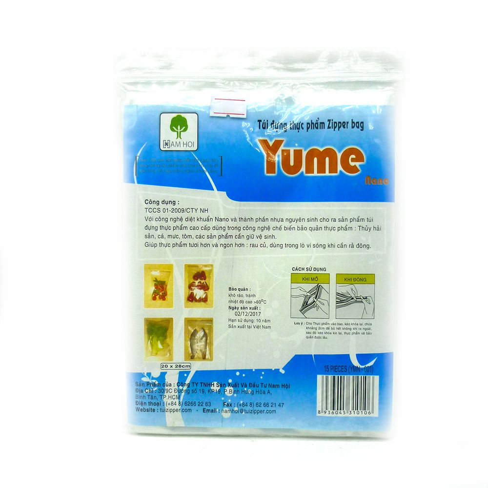  Túi Đựng Thực Phẩm Zipper Yume (20x28cm) 