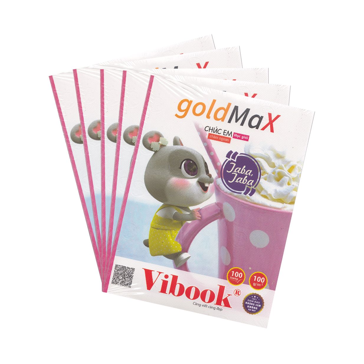  Lốc 5 Cuốn Tập Vibook - Gold Max - 100 Trang Caro 