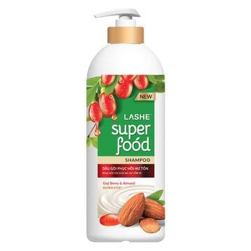 Dầu Gội Lashe Superfood Phục Hồi Hư Tổn 640g Shampoo - Goji Berry & Almond