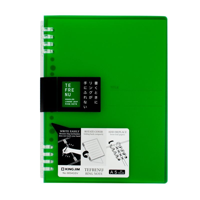  KJ130016-Bìa ghi chép 9854GSV-A5-20 lỗ-Green 