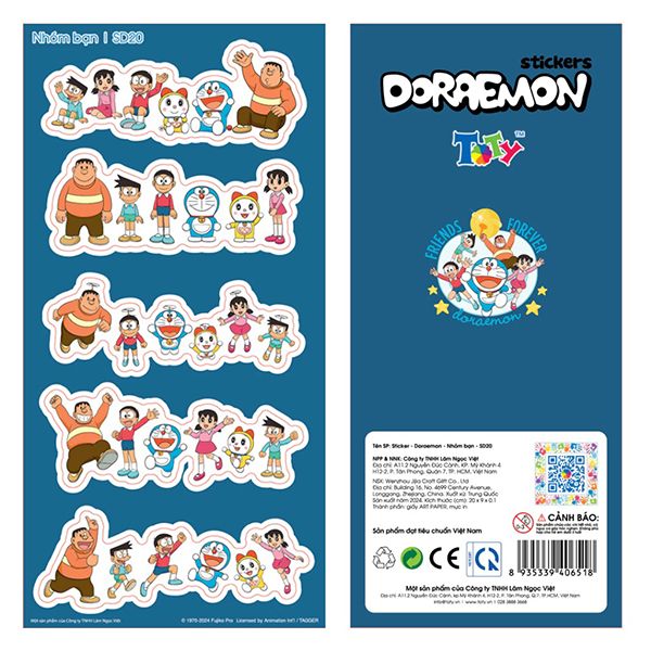 Sticker - Doraemon - Nhóm Bạn - SD20 - nhanvan.vn