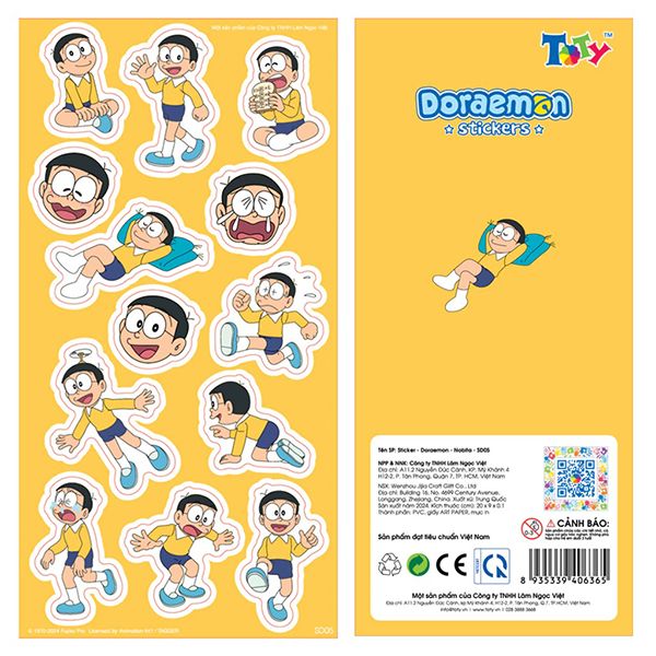 Sticker - Doraemon - Nobita - SD05 - nhanvan.vn