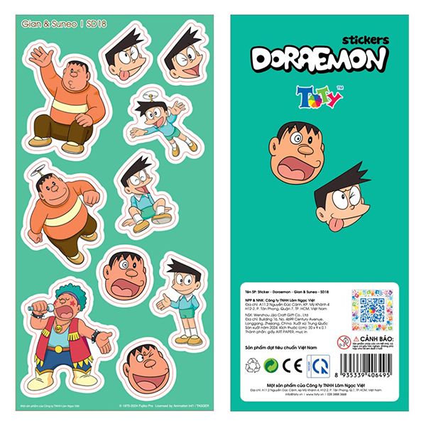  Sticker - Doraemon - Gian & Suneo - SD18 