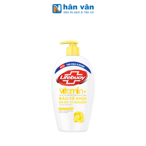  Nước Rửa Tay Lifebuoy Vitamin Chanh Khử Mùi - Chai 450g 