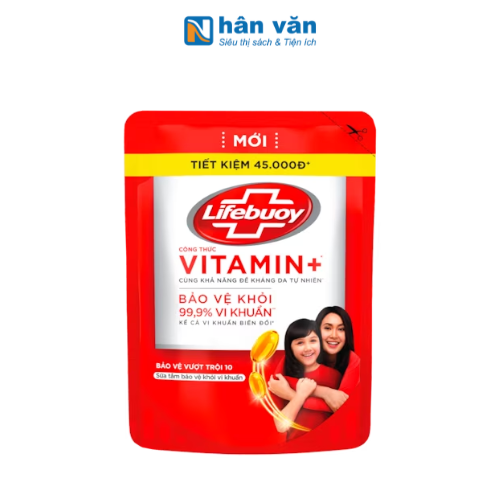  Sữa Tắm Lifebuoy Bảo Vệ Vượt Trội 10 Diệt Khuẩn - Túi 800G 