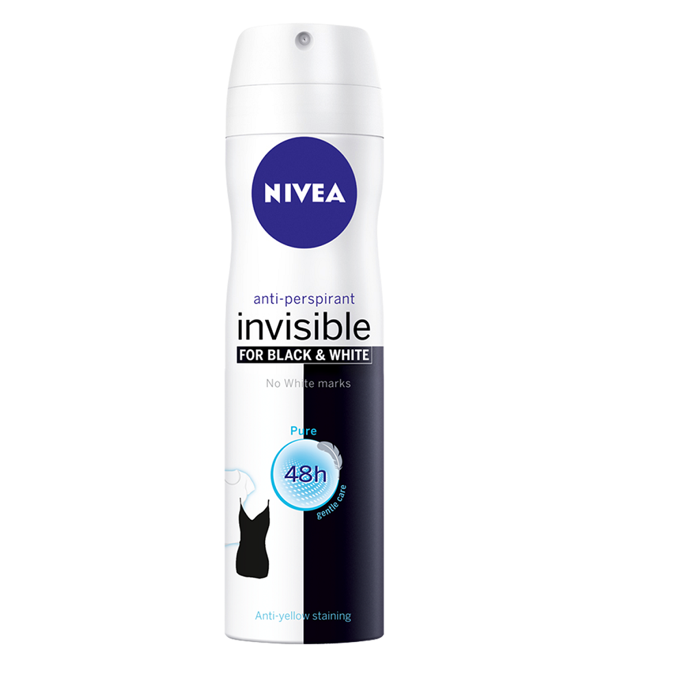  Xịt Khử Mùi Nivea Invisible For Black And White Cho Nữ (150ml) 