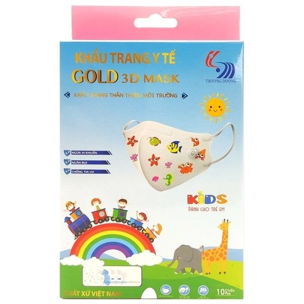  Khẩu Trang Y Tế Trường Dương 3D Gold Mask Kids Size S - Hộp 10 Cái 