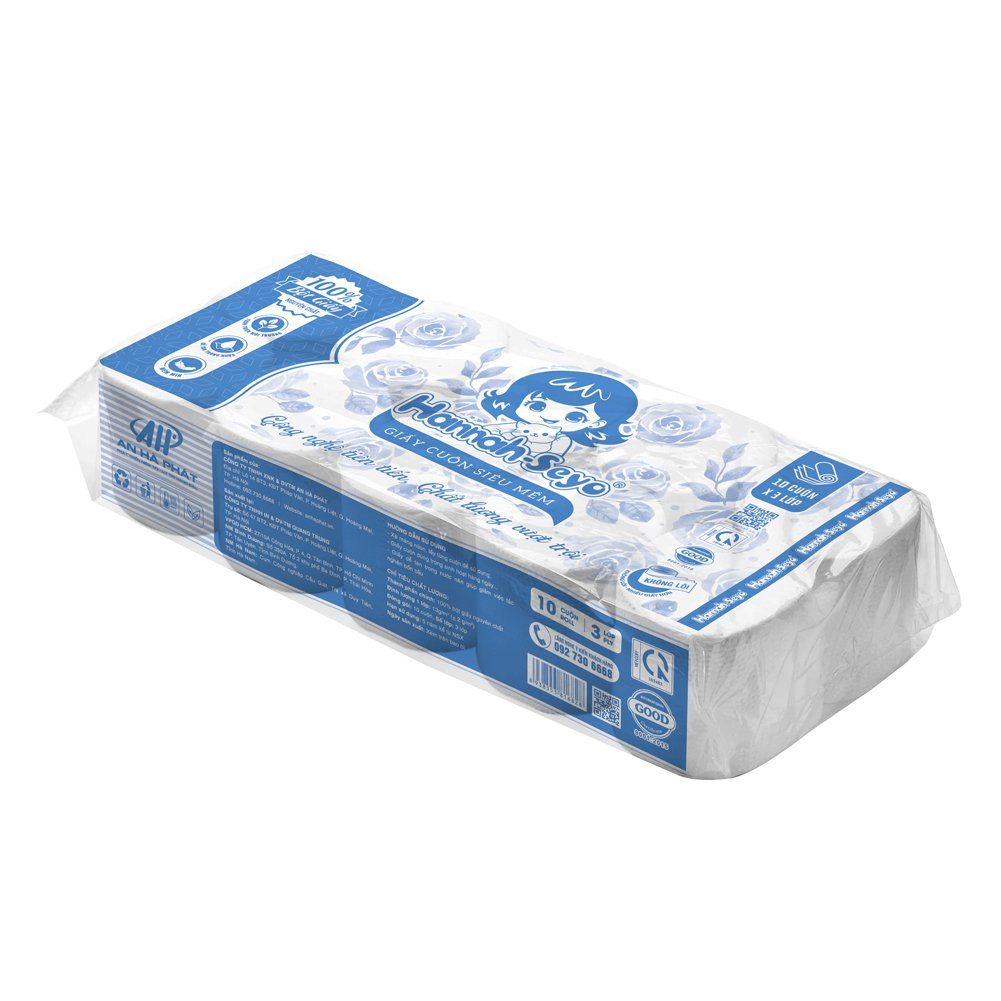  Giấy Vệ Sinh Hannah Seyo Loại 800Gr 10 Cuộn *10 Dây ( Không Lõi) 