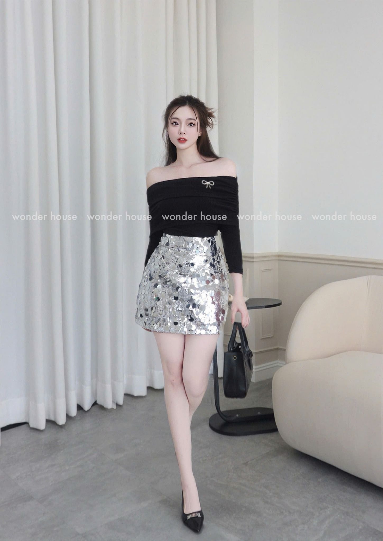 EllieHouse Bling Bling Sequin Party Skirt – Short Mini Style, Perfect For Prom, Weddings & Cocktail Events