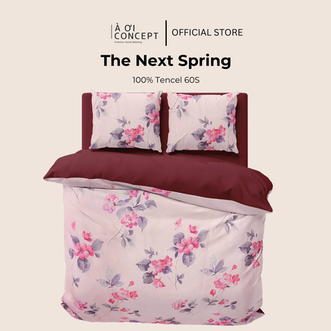  Bộ chăn ga gối Tencel hoạ tiết | 5 món | 160x200cm, 180x200cm, 200x220cm | The Next Spring | Mát lạnh, Mềm mịn, Trơn mướt | CGTC0035 | À Ơi Concept 
