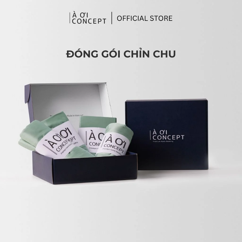 Vỏ gối nằm trơn | Lụa Tencel | 50cmx70cm | Túi lồng ruột | Xanh Đậu Đậm | Mềm mại | VGTC00071 | À Ơi Concept
