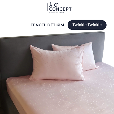  Bộ ga giường & 2 vỏ gối Tencel Dệt Kim [ Twinkle Twinkle] À ƠI CONCEPT CBDK0006 