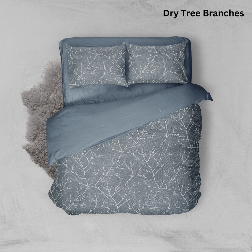 Bộ chăn ga gối Cotton hoạ tiết | 5 món | 160x200cm, 180x200cm, 200x220cm | Dry Tree Branches | Mềm mịn, Mát, Thoáng khí | CGCT0008 | À Ơi Concept