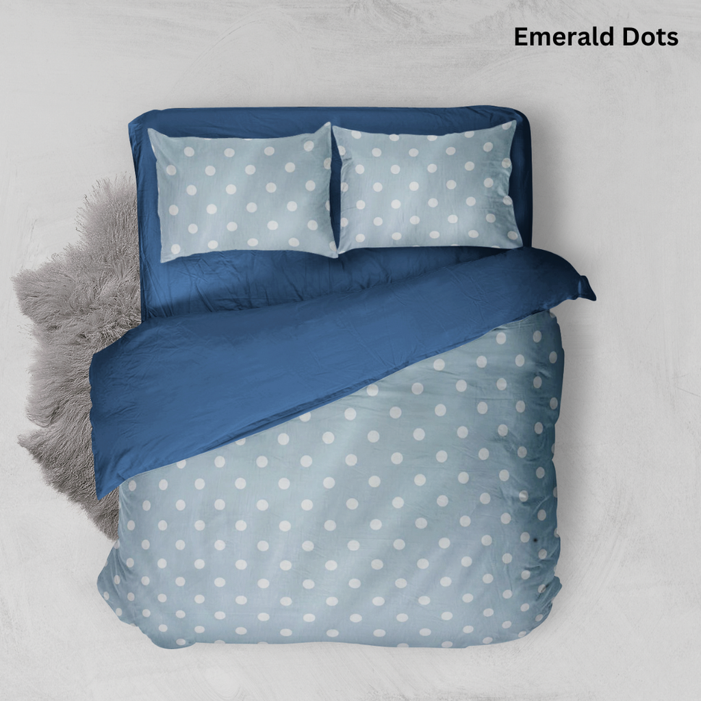 Bộ chăn ga gối Cotton hoạ tiết | 5 món | 160x200cm, 180x200cm, 200x220cm | Emerald Dots | Mềm mịn, Mát, Thoáng khí | CGCT0009 | À Ơi Concept