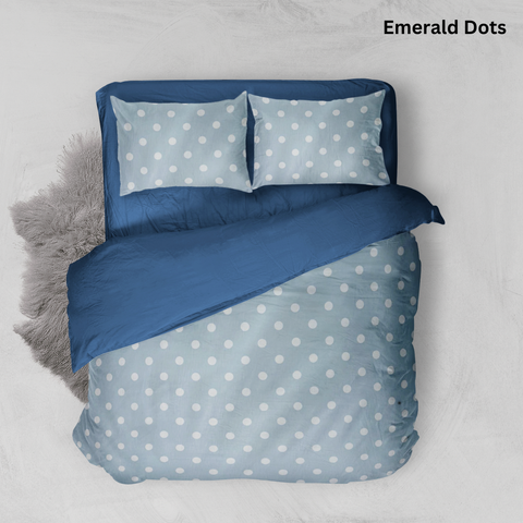  Bộ chăn ga gối Cotton hoạ tiết | 5 món | 160x200cm, 180x200cm, 200x220cm | Emerald Dots | Mềm mịn, Mát, Thoáng khí | CGCT0009 | À Ơi Concept 