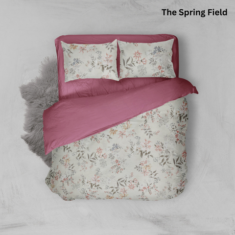  Bộ chăn ga gối Cotton hoạ tiết | 5 món | 160x200cm, 180x200cm, 200x220cm | The Spring Field | Mềm mịn, Mát, Thoáng khí | CGCT0023 | À Ơi Concept 