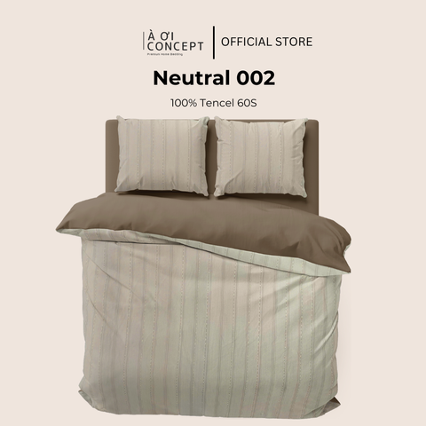  Bộ chăn ga gối Tencel hoạ tiết | 5 món | 160x200cm, 180x200cm, 200x220cm | Neutral 002 | Mát lạnh, Mềm mịn, Trơn mướt | CGTC0028 | À Ơi Concept 