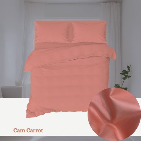  Bộ chăn ga gối Cotton Trơn | 5 món | 160x200cm, 180x200cm, 200x220cm | Cam Carroth | Mềm mại, Thoáng khí, Hút mồ hôi | CGT0030 | À Ơi Concept 