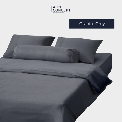  Bộ chăn ga gối Trơn Tencel 60s, màu [ Granite Grey] À ƠI CONCEPT CGT0014 