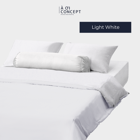 Bộ chăn ga gối Trơn Tencel 60s, màu [ Light White] À ƠI CONCEPT CGT0013 