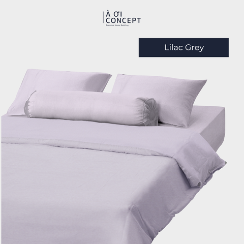  Bộ chăn ga gối Trơn Tencel 60s, màu [ Lilac Grey] À ƠI CONCEPT CGT0011 