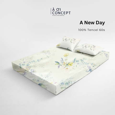  Bộ ga giường & 2 vỏ gối Tencel 60s [ A New Day] À ƠI CONCEPT CBTC0001 