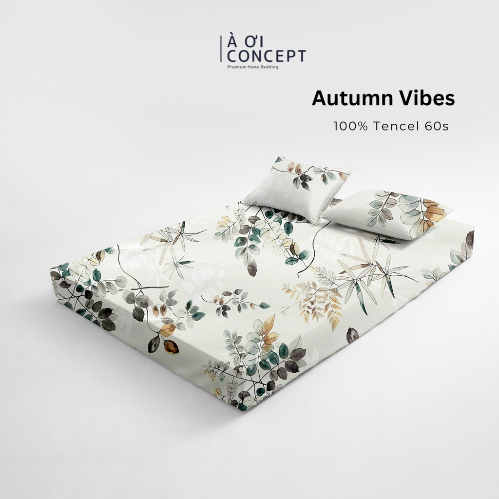 Bộ ga giường & 2 vỏ gối Tencel 60s [ Autumn Vibes] À ƠI CONCEPT CBTC0002