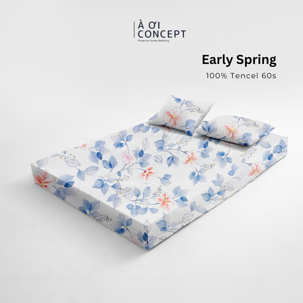 Bộ ga giường & 2 vỏ gối Tencel 60s [ Early Spring] À ƠI CONCEPT CBTC0010