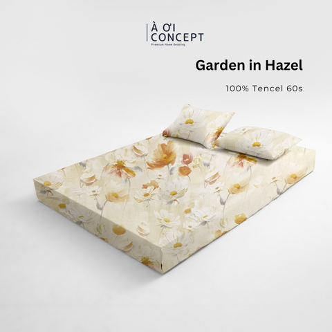  Bộ ga giường & 2 vỏ gối Tencel 60s [ Garden in Hazel] À ƠI CONCEPT CBTC0011 