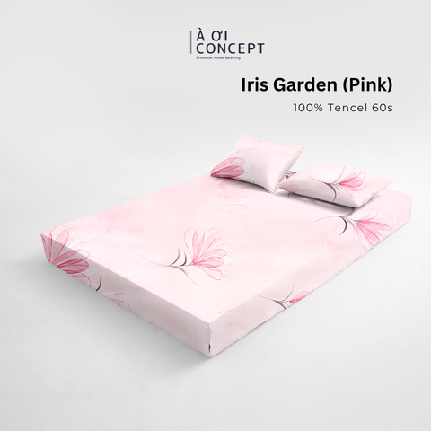  Bộ ga giường & 2 vỏ gối Tencel 60s [ Iris Garden] À ƠI CONCEPT CBTC0013 