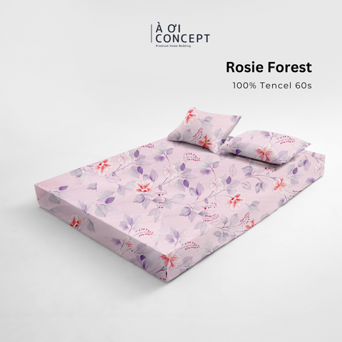  Bộ ga giường & 2 vỏ gối Tencel 60s [ Rosie Forest] À ƠI CONCEPT CBTC0015 