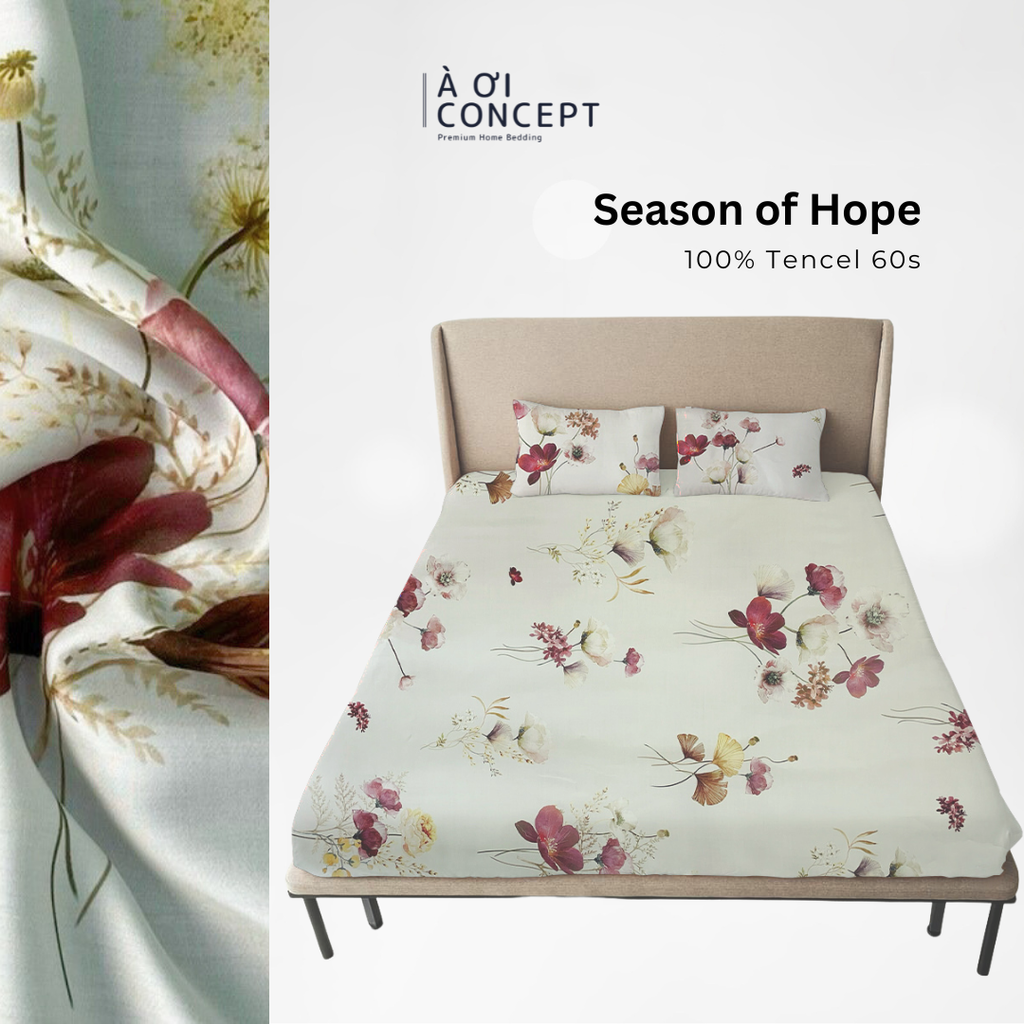 Bộ ga giường & 2 vỏ gối Tencel 60s [ Season of Hope] À ƠI CONCEPT CBTC0016