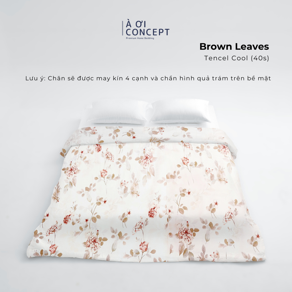 Chăn mền 4 mùa hoạ tiết | Vỏ Tencel 40s | 160x200cm, 180x200cm, 200x220cm | | Brown Leaves