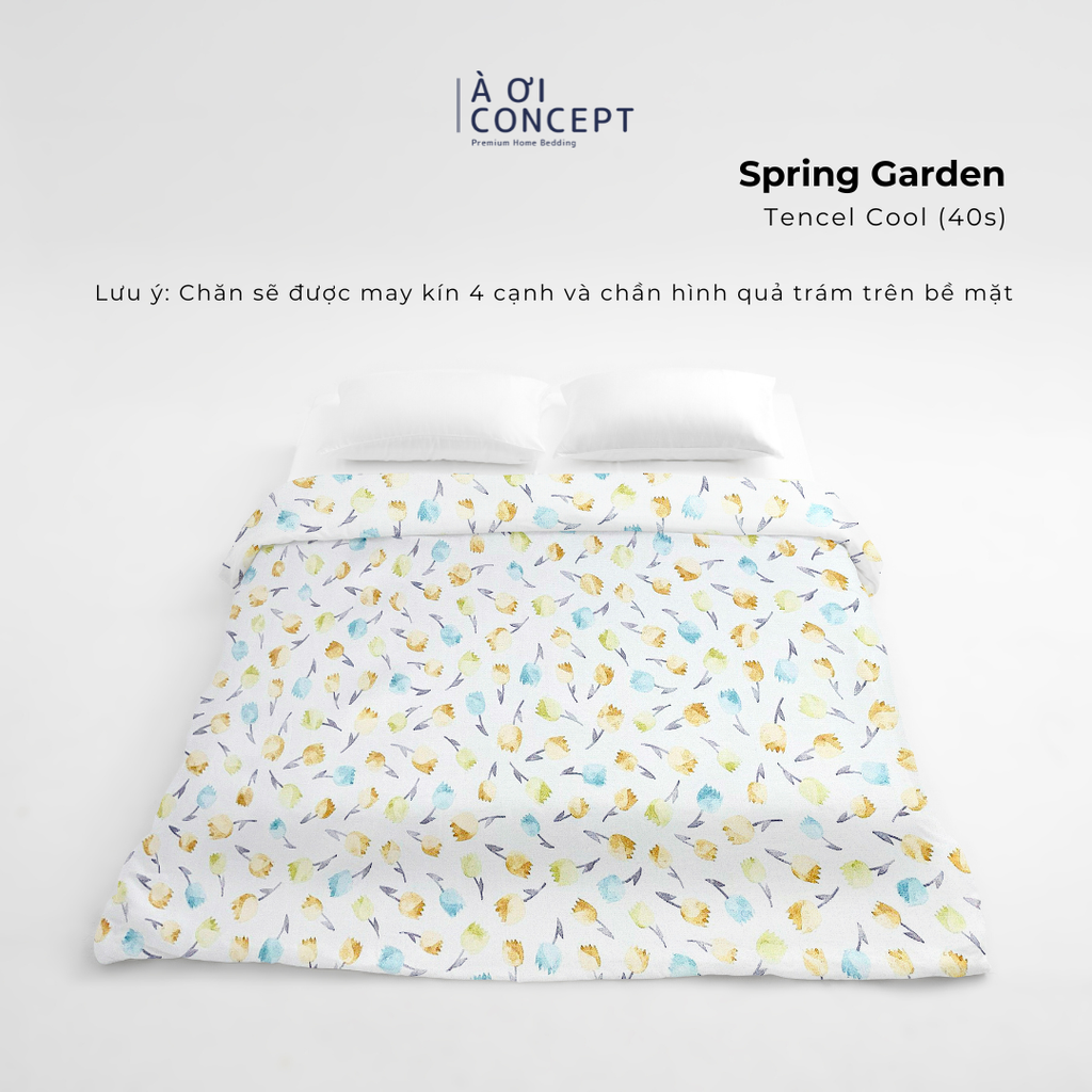 Chăn mền thu đông hoạ tiết | Vỏ Tencel 40s | 160x200cm, 180x200cm, 200x220cm |  | Spring Garden | Mềm mại, Thoáng khí | CMTC0009 | À Ơi Concept