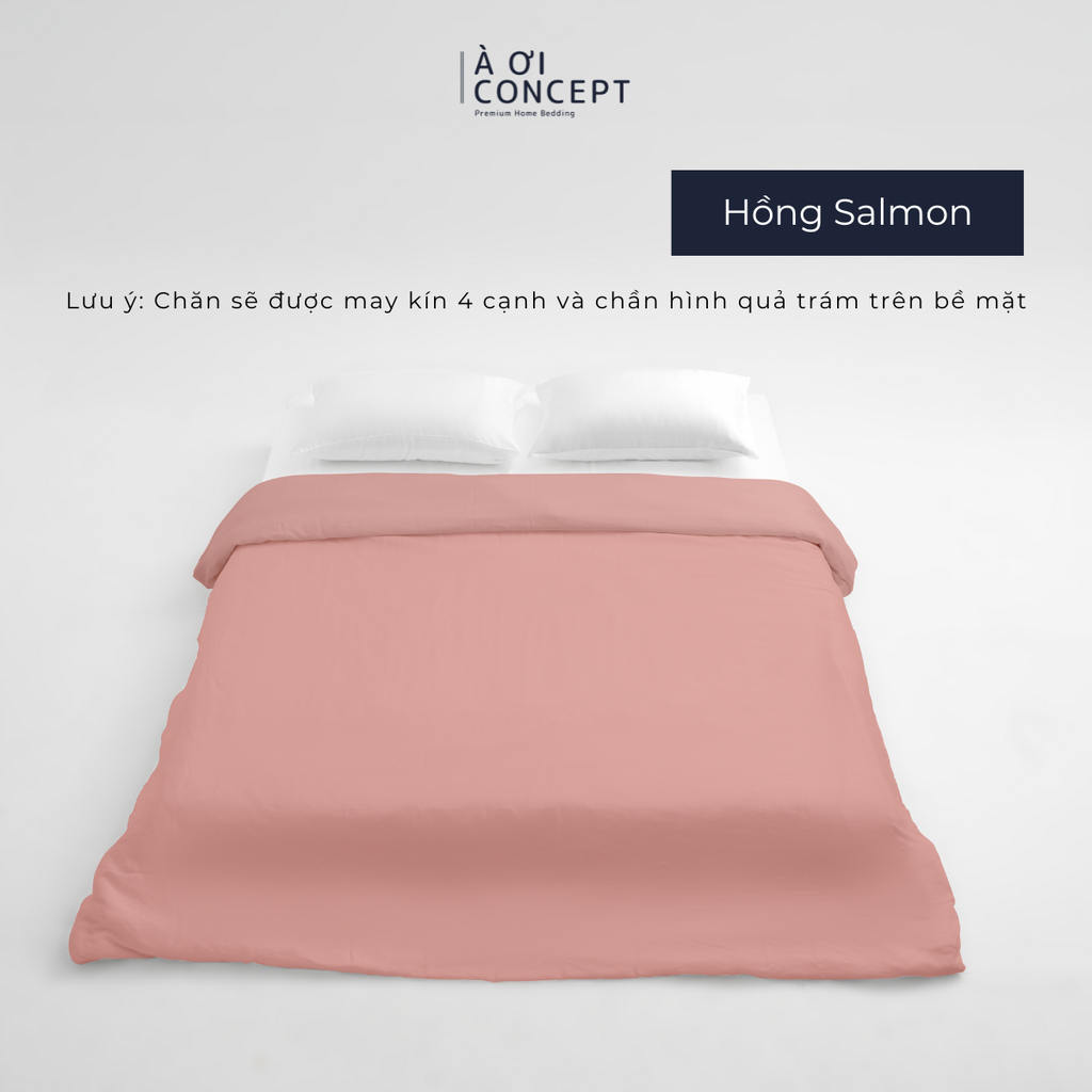 Chăn mền trơn 4 mùa | Vỏ Tencel 60s | 160x200cm, 180x200cm, 200x220cm | Hồng Salmon | Mềm mại, Giữ nhiệt | CMTC0012 | À Ơi Concept