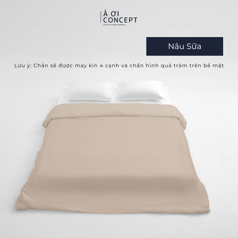  Chăn mền trơn 4 mùa | Vỏ Tencel 60s | 160x200cm, 180x200cm, 200x220cm | Nâu Sữa 