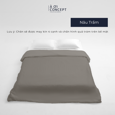  Chăn mền trơn 4 mùa | Vỏ Tencel 60s | 160x200cm, 180x200cm, 200x220cm | Nâu Trầm 