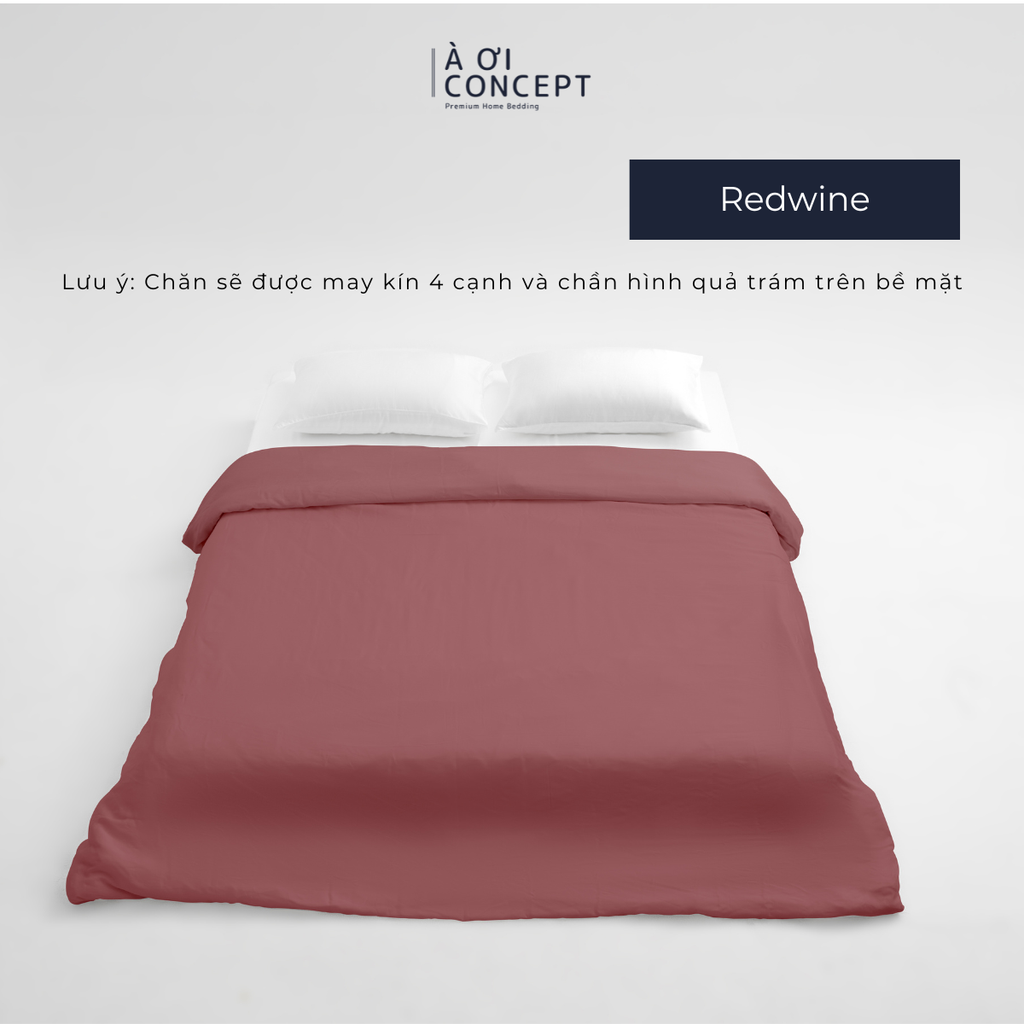 Chăn mền trơn 4 mùa | Vỏ Tencel 60s | 160x200cm, 180x200cm, 200x220cm | Red Wine | Mềm mại, Giữ nhiệt | CMTC0019 | À Ơi Concept