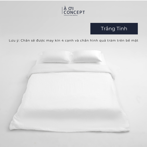  Chăn mền trơn khách sạn cao cấp | Vỏ Tencel 60s | 160x200cm, 180x200cm, 200x220cm | Trắng Tinh 