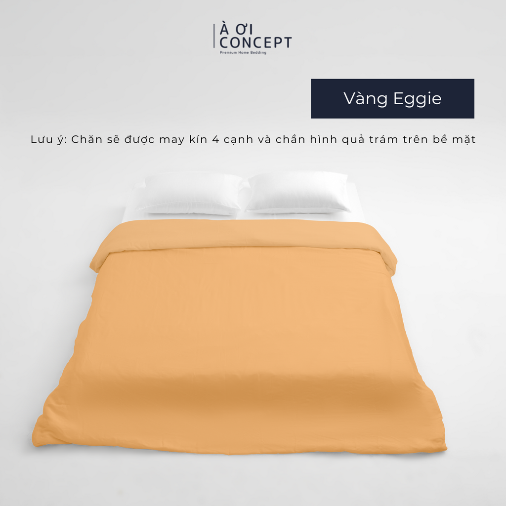 Chăn mền trơn 4 mùa | Vỏ Tencel 60s | 160x200cm, 180x200cm, 200x220cm | Vàng Eggie | Mềm mại, Giữ nhiệt | CMTC0022 | À Ơi Concept