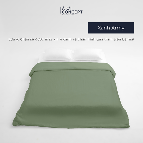  Chăn mền trơn 4 mùa | Vỏ Tencel 60s | 160x200cm, 180x200cm, 200x220cm | Xanh Army 