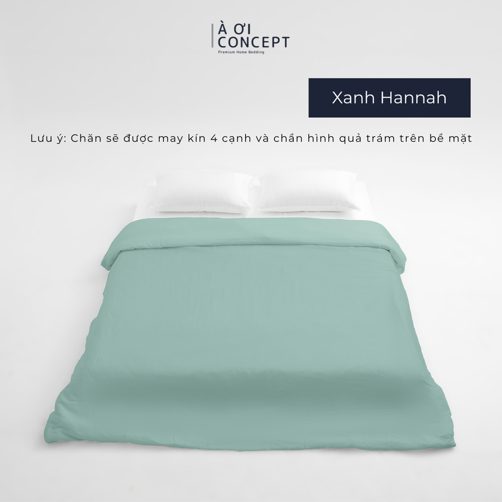 Chăn mền trơn 4 mùa | Vỏ Tencel 60s | 160x200cm, 180x200cm, 200x220cm | Xanh Hannah