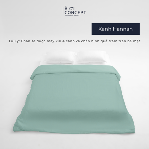  Chăn mền trơn 4 mùa | Vỏ Tencel 60s | 160x200cm, 180x200cm, 200x220cm | Xanh Hannah 