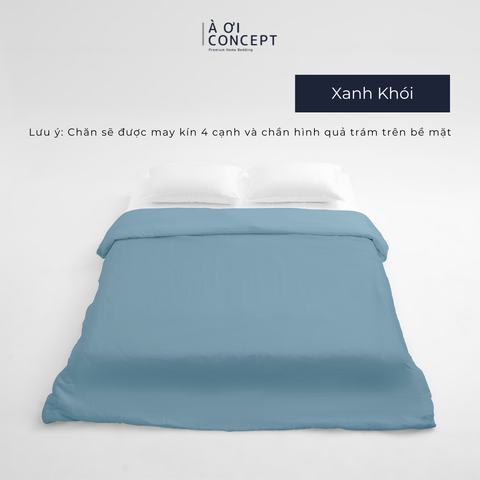  Chăn mền trơn 4 mùa | Vỏ Tencel 60s | 160x200cm, 180x200cm, 200x220cm | Xanh Khói 