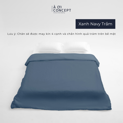  Chăn mền trơn chần bông | Vỏ Tencel 60s | 160x200cm, 180x200cm, 200x220cm | Xanh Navy Trầm 