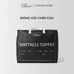  Tấm topper nệm Ô vuông | Gòn Microfiber | Dy 5 - 10cm | 1m2 - 2m2 | Vỏ cotton | Màu trắng 