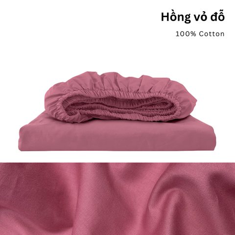  Drap giường Cotton Satin, Màu [ Hồng vỏ đỗ] 
