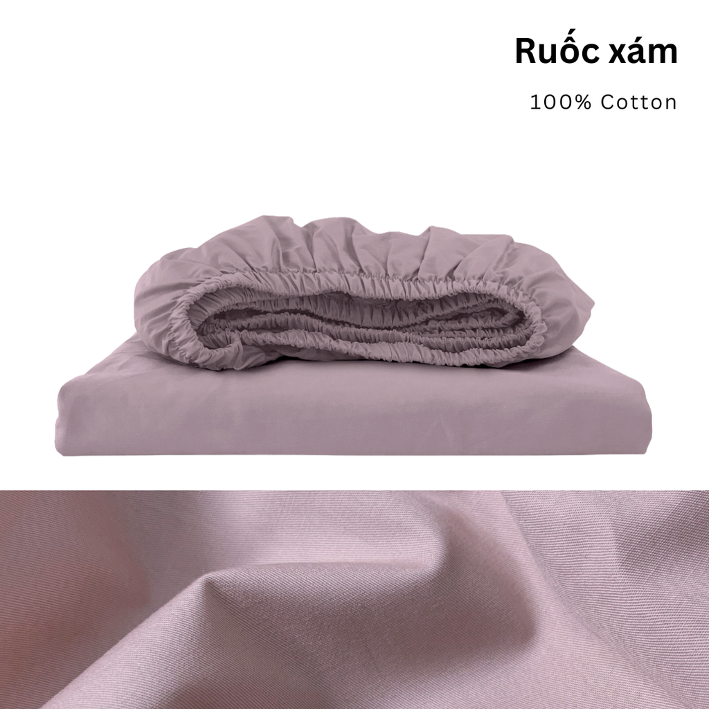 Drap giường Cotton Satin, màu [ Ruốc xám] À ƠI CONCEPT DGCT0010